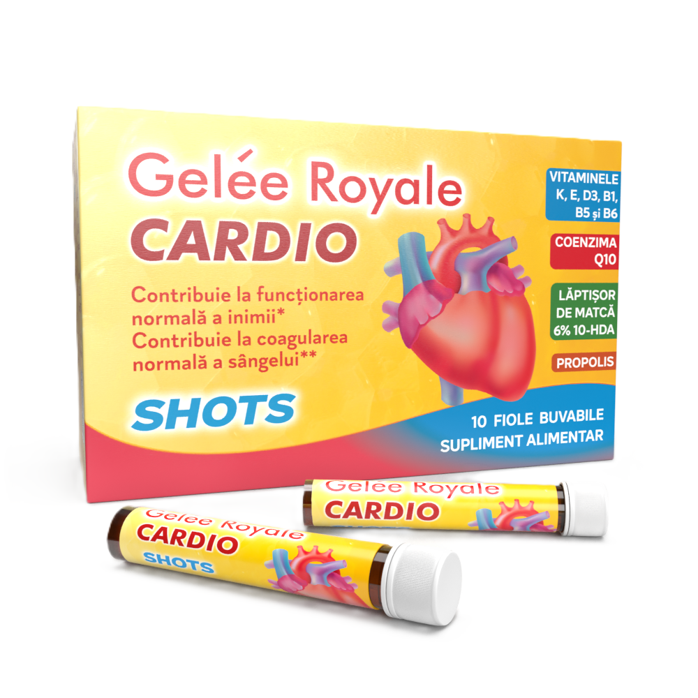 Gelee Royale Cardio Shots, 10 fiole buvabile, Justin Pharma