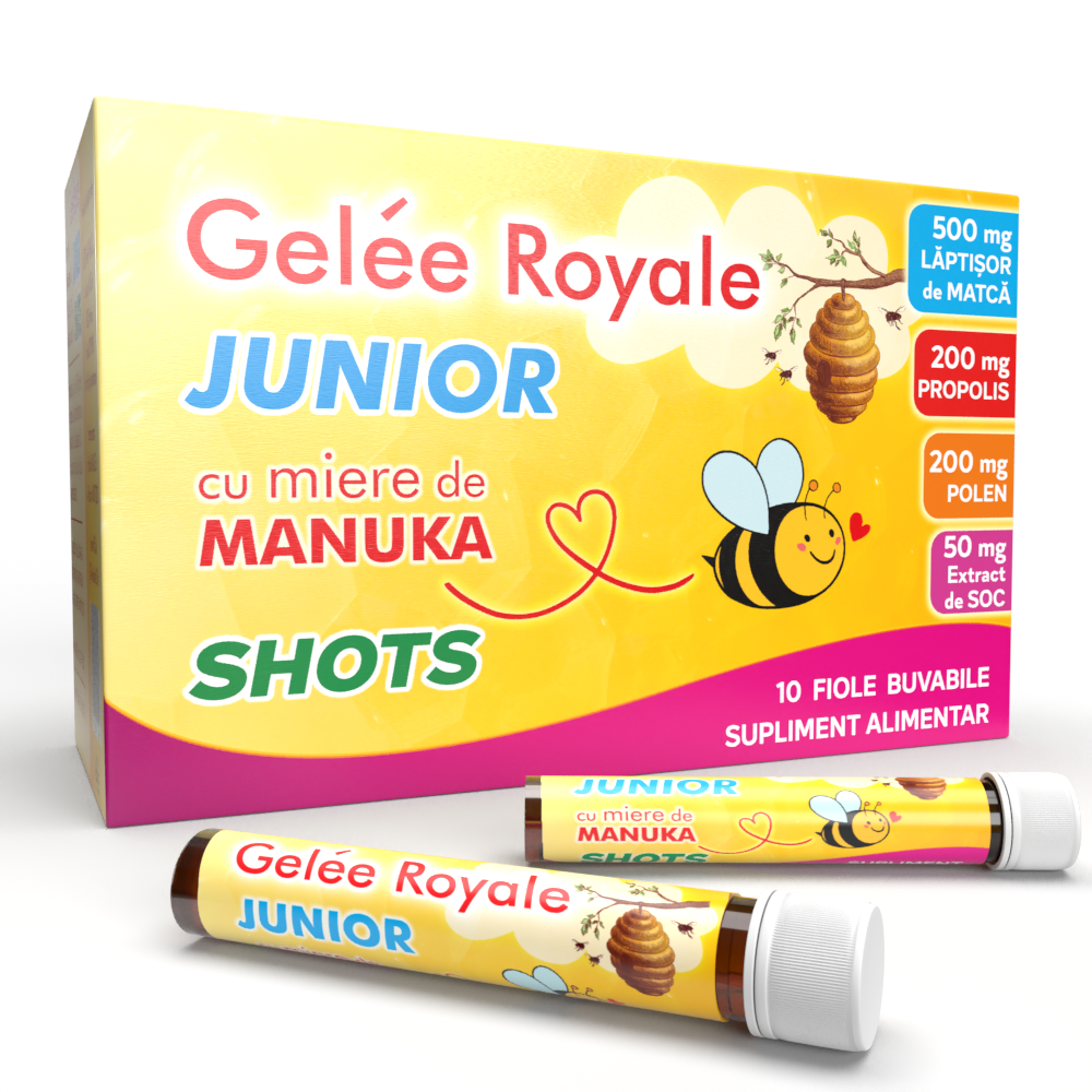 Gelee Royale Junior Shots, 10 fiole buvabile, Justin Pharma