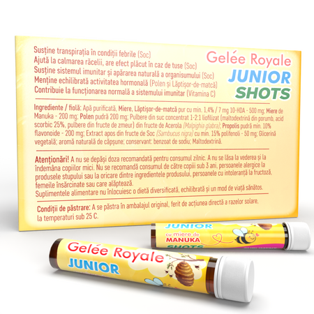 Gelee Royale Junior Shots, 10 fiole buvabile, Justin Pharma 720582