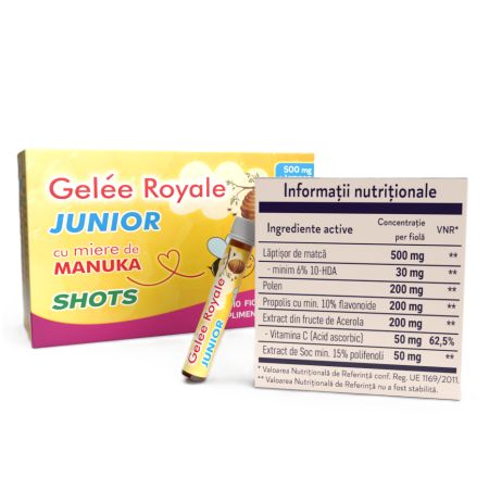 Gelee Royale Junior Shots, 10 fiole buvabile, Justin Pharma 659524