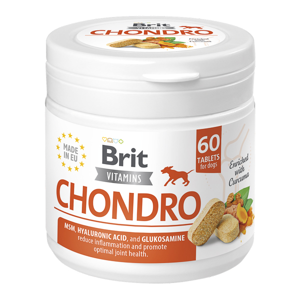Recompense cu vitamine pentru caini Chondro, 60 tablete, Brit