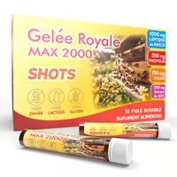 Gelee Royale Max 2000 Shots, 10 fiole buvabile, Justin Pharma