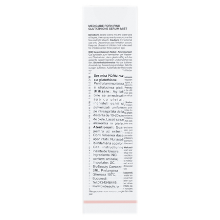 Ser mist roz cu glutathione si PDRN derivat din somon pentru revitalizarea tenului, 100 ml, Medicube 741282