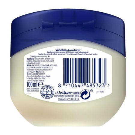 Vaselina cosmetica cu unt de cacao Moisturising Jelly, 100 ml, Vaseline 659633