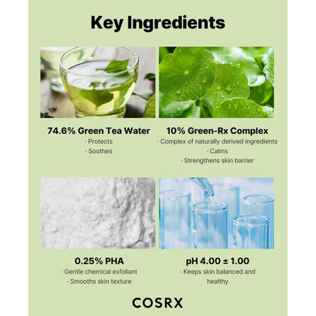 Dischete umede cu efect calmant Green-RX Calming, 70 bucati, Cosrx 659704