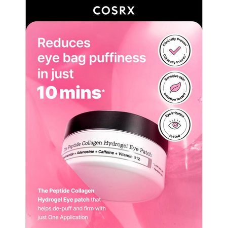 Plasturi din hidrogel cu colagen si peptide pentru ochi The Peptide, 60 bucati, Cosrx 659714