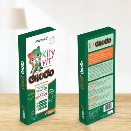 Tablete masticabile sub forma de ursuleti Kity Vit Choco, 20 bucati, PharmA-Z 659795