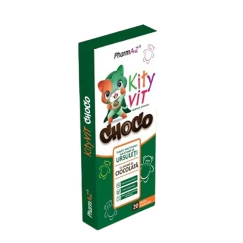 Tablete masticabile sub forma de ursuleti Kity Vit Choco, 20 bucati, PharmA-Z