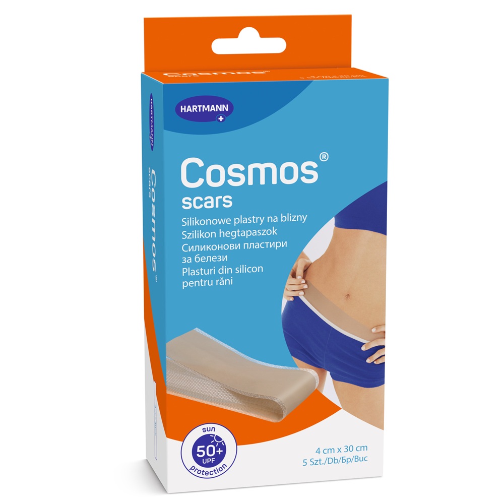 Plasturi pentru ingrijirea cicatricilor Cosmos Scars, 4 cm x 30 cm, 5 bucati, Hartmann