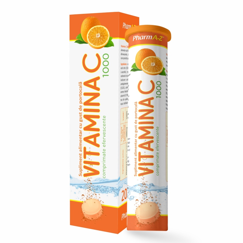 Vitamina C, 1000 mg, 20 comprimate efervescente, PharmA-Z