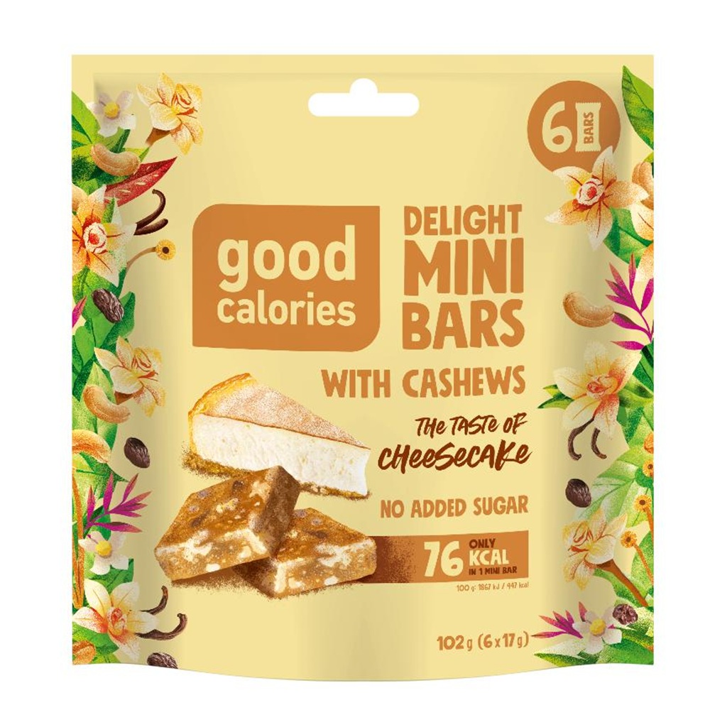 Mini batoane cu caju si cheesecake, 6x17 g, Good Calories