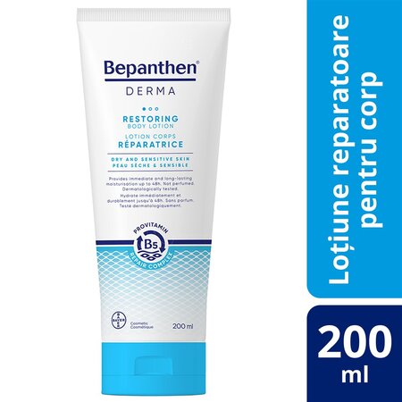 Lotiune reparatoare pentru corp Bepanthen Derma, 200 ml, Bayer 725721