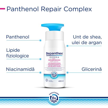 Crema relipidanta pentru corp Bepanthen Derma, 400 ml, Bayer 725685