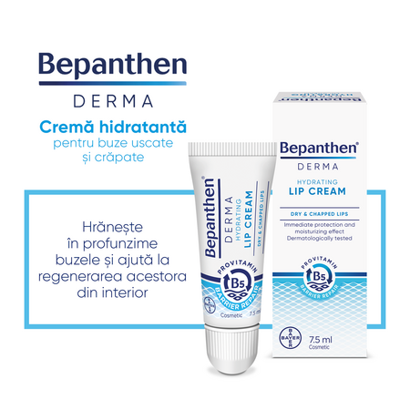 Crema hidratanta pentru buze Bepanthen Derma, 7.5 ml, Bayer 725639