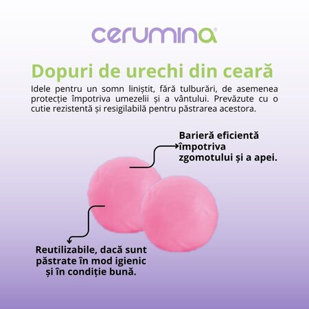 Dopuri pentru urechi din ceara Cerumina Classic, 12 bucati, Pietrasanta Pharma 683507