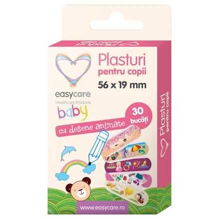 Plasturi pentru copii cu desene animate, 56x19 mm, 30 bucati, EasyCare