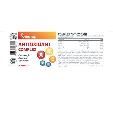 Complex antioxidant, 30 capsule, Vitaking 704578