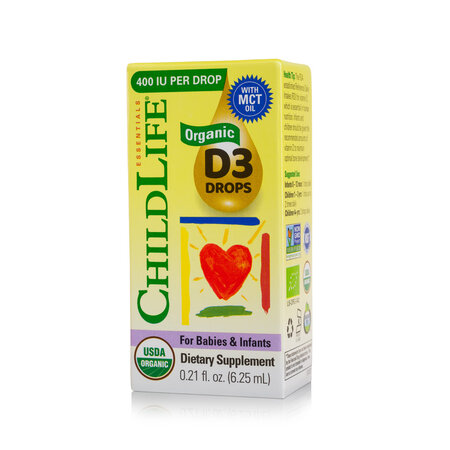 Picaturi organice cu vitamina D3 Childlife Essentials, 400 UI, 6.25 ml, Secom 727145
