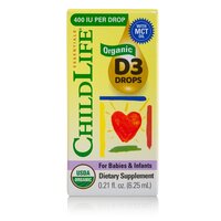 Picaturi organice cu vitamina D3 Childlife Essentials, 400 UI, 6.25 ml, Secom