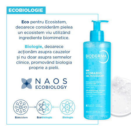 Gel Spumant Hydrabio, 400 ml, Bioderma 732889