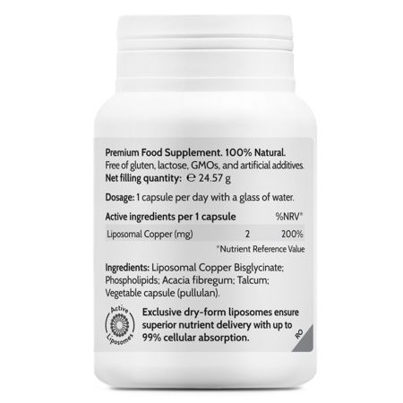 Liposomal Copper Bisglycinate, 45 capsule, Novo Biomedics 660841