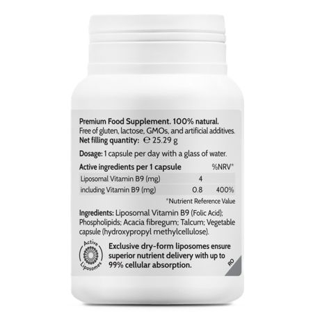 Liposomal Vitamin B9 Folate-Power, 45 capsule, Novo Biomedics 661076