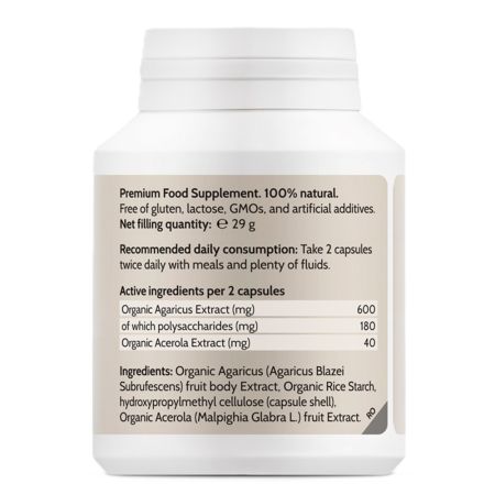 Extract de ciuperci bio Agaricus, 60 capsule, Novo Biomedics 661090