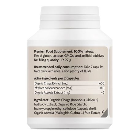 Extract de ciuperci bio Chaga, 60 capsule, Novo Biomedics 661096