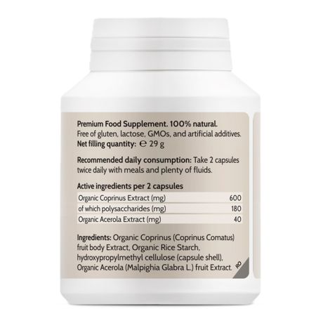 Extract de ciuperci bio Coprinus, 60 capsule, Novo Biomedics 661100