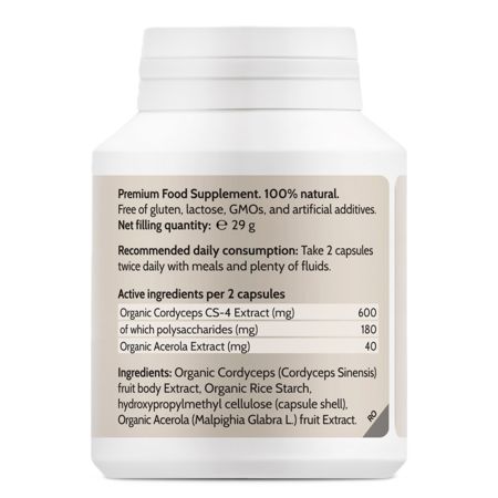 Extract de ciuperci bio Cordyceps, 60 capsule, Novo Biomedics 661105