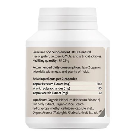 Extract de ciuperci bio Hericium, 60 capsule, Novo Biomedics 661109