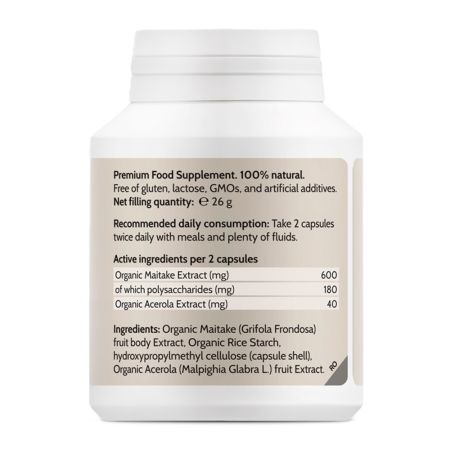 Extract de ciuperci bio Maitake, 60 capsule, Novo Biomedics 661113