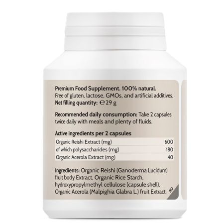 Extract de ciuperci bio Reishi, 60 capsule, Novo Biomedics 661123