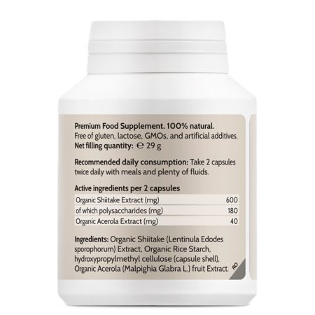 Extract de ciuperci bio Shiitake, 60 capsule, Novo Biomedics 661130