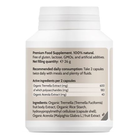Extract de ciuperci bio Tremella, 60 capsule, Novo Biomedics 661139