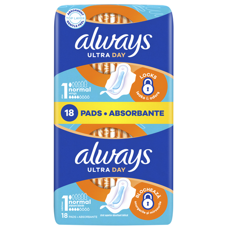 Absorbante Ultra Day, Marimea 1, 18 bucati, Always 708970