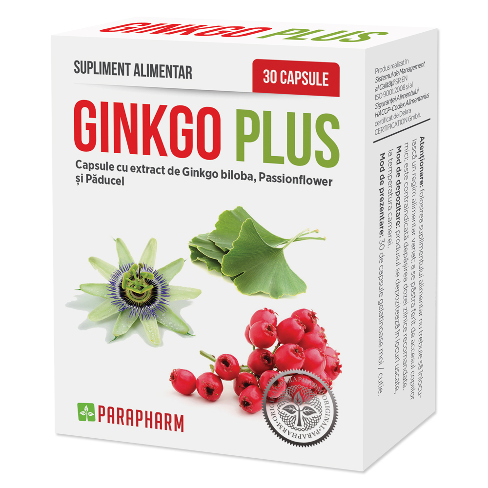 Ginkgo Plus, 30 capsule, Parapharm