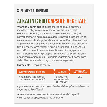 Alkalin C, 600 mg, 30 capsule, Parapharm 689999