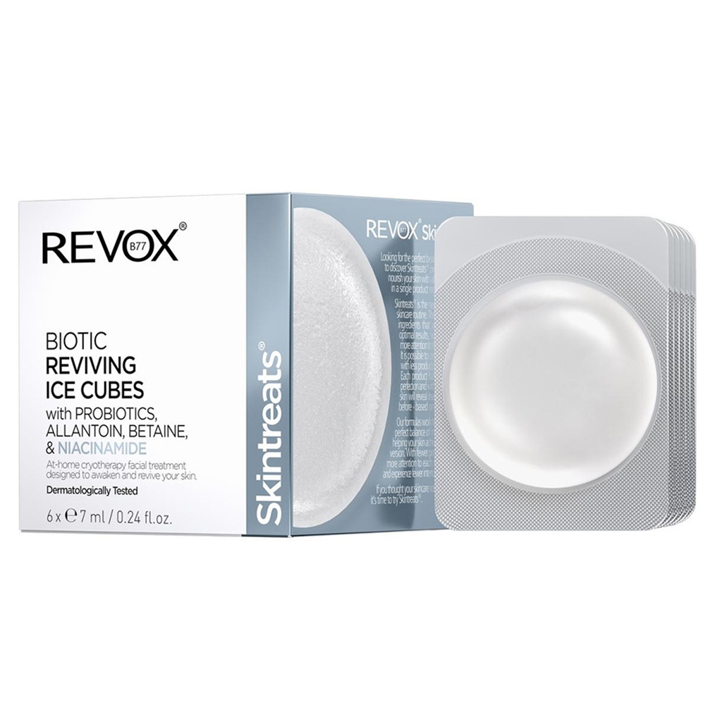Tratament facial Skintreats Biotic Reviving Ice Cubes, 6 Х 7 ml, Revox