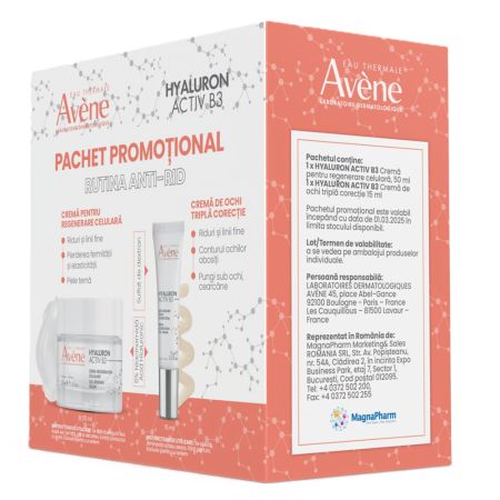 Pachet Crema pentru regenerare celulara 50 ml + Crema de ochi cu tripla actiune 15 ml Hyaluron Activ B3, Avene 661739