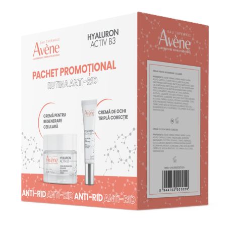 Pachet Crema pentru regenerare celulara 50 ml + Crema de ochi cu tripla actiune 15 ml Hyaluron Activ B3, Avene 661737