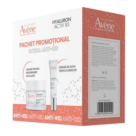 Pachet Crema pentru regenerare celulara 50 ml + Crema de ochi cu tripla actiune 15 ml Hyaluron Activ B3, Avene 661737