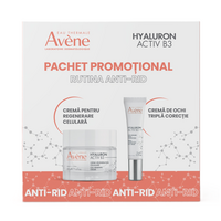 Pachet Crema pentru regenerare celulara 50 ml + Crema de ochi cu tripla actiune 15 ml Hyaluron Activ B3, Avene