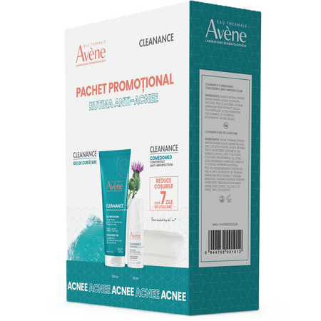 Pachet Concentrat anti-imperfectiuni pentru ten cu tendinta acneica 30 ml + Gel de curatare pentru ten gras cu tendinta acneica 200 ml Cleanance, Avene 661743