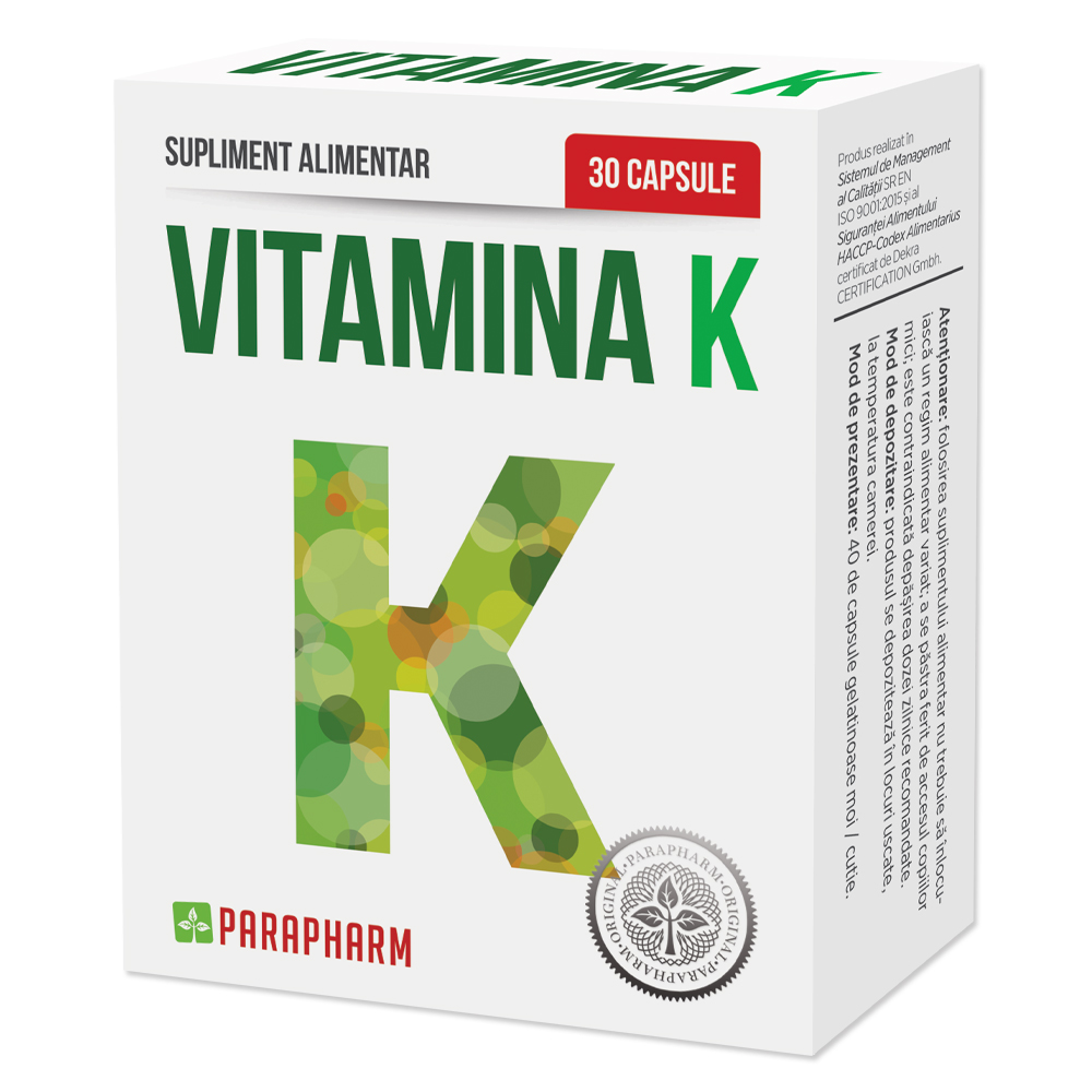 Vitamina K, 30 capsule, Parapharm