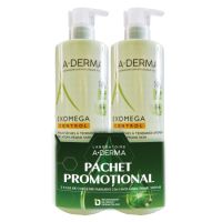 Pachet Gel de dus emoliant 2 in 1 Exomega Control, 500+500 ml, A-Derma