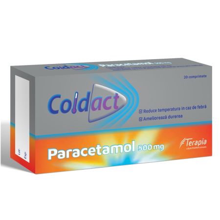 Paracetamol Coldact, 500 mg, 20 comprimate, Terapia Sa 662020