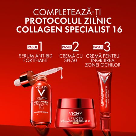 Rezerva Crema antirid de zi cu SPF 50 Liftactiv Collagen Specialist 16, 50 ml, Vichy 662346
