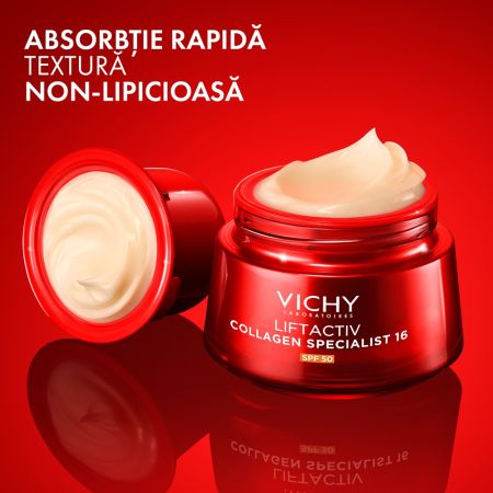 Rezerva Crema antirid de zi cu SPF 50 Liftactiv Collagen Specialist 16, 50 ml, Vichy 662344