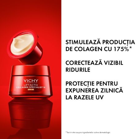 Rezerva Crema antirid de zi cu SPF 50 Liftactiv Collagen Specialist 16, 50 ml, Vichy 662345